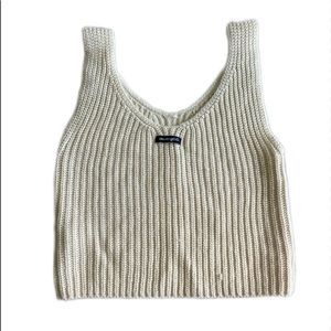MeetingCiCi creme colored knit tank top
